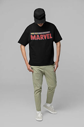 Marvel Tale Vintage Baskılı Unisex Oversize Avengers Tişört