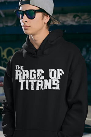 The Rage Of Titans Yazılı Unisex Oversize Hoodie