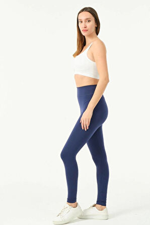Lacivert Kalçası Büzgülü Push Up Kalça Şekillendirici Tayt Seamless Fitness Yoga Yüksek Bel Spor Tayt
