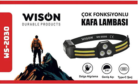 Wison Ws-2030 Çok Fonksiyonlu Kafa Lambası Siyah
