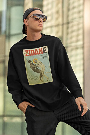 Futbolcu Zidan İkonik An Baskılı Unisex Oversize Sweatshirt