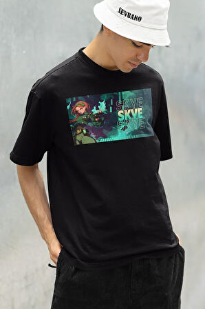Skyee Baskılı Unisex Oversize Valoorant Tişört