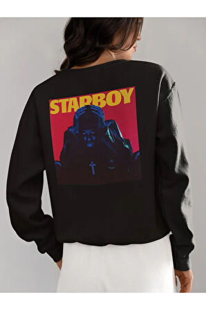 Starboy The Weeknd Baskılı Unisex Oversize Rapper Sweatshirt