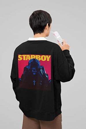 Starboy The Weeknd Baskılı Unisex Oversize Rapper Sweatshirt