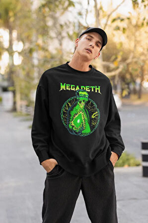 Megadeth Baskılı Unisex Oversize Rock Müzik Grubu Sweatshirt