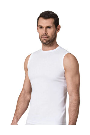 3 Çift Beyaz Renk Namaldi Ribana Bisiklet Yaka Kolsuz Badi