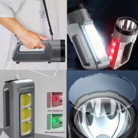 Güçlü Şarjlı Fener Masa Lambası Watton Wt-603