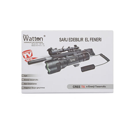 Güçlü Tufek Aparat Uyumlu Şarjlı Fener Watton Wt-149