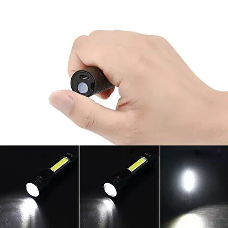 MİNİ ÇOK GÜÇLÜ ŞARJLI EL FENERİ (XPE-COB LED ) WATTON WT-030