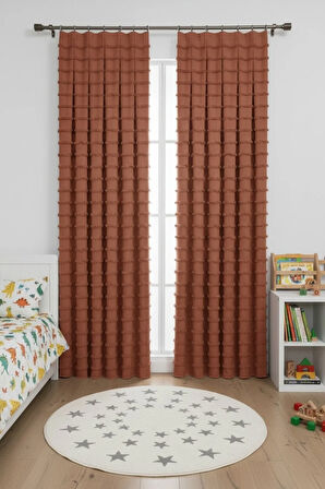 Wave Koleksiyon Kiremit 2'li Fon Perde 1x3 En Sık Pile – Özel Dokulu, Kullanıma Hazır