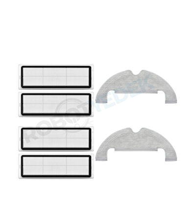 Xiaomi X10 Uyumlu Yedek Hepa Filtre ve Mop-6 Parça