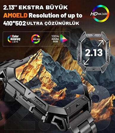 X1 PRO TANK Akıllı Saat 100 gün şarj Çelik kasa