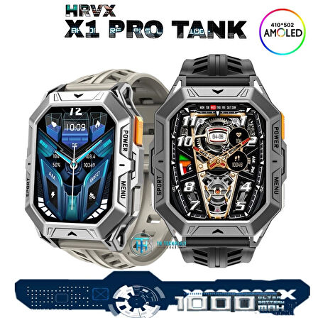 X1 PRO TANK Akıllı Saat 100 gün şarj Çelik kasa