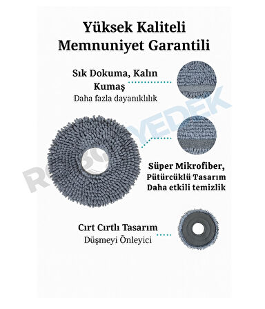 Xiaomi X20 Max X20 Pro (PLUS DEĞİL!) Uyumlu Yedek Hepa Filtre Yan Fırça Mop-6 Parça