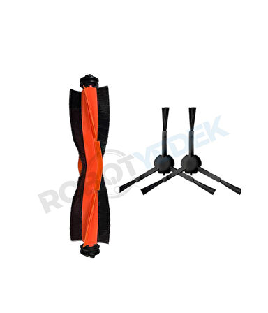 Xiaomi X20 Max X20 Pro (PLUS DEĞİL!) Uyumlu Yedek Siyah Ana Fırça ve Yan Fırça-3 Parça