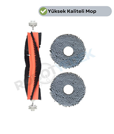 Xiaomi X20 Max X20 Pro (PLUS DEĞİL!) Uyumlu Yedek Ana Fırça ve Mop-3 Parça