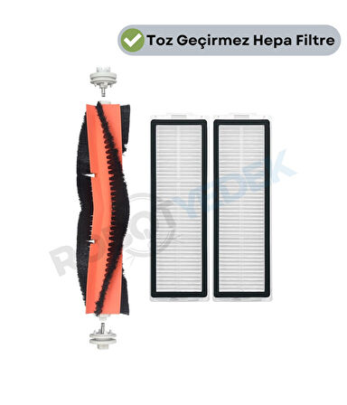 Xiaomi X20 Max X20 Pro (PLUS DEĞİL!) Uyumlu Yedek Ana Fırça ve Hepa Filtre-3 Parça