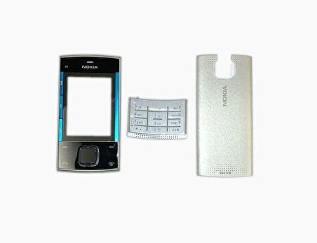 Nokia X3 Kapak Nokia X3-00 uyumlu Gri Renk ön Kapak Arka Kapak ve Tuş Takımı
