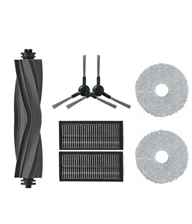 Dreame X30 Ultra Uyumlu Kauçuk Fırça Hepa Filtre Mop Seti-7 Parça