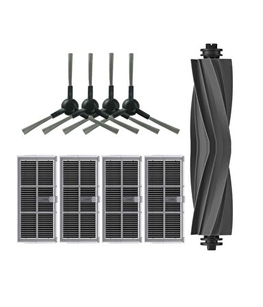 Dreame X30 Ultra Uyumlu Mopsuz Kauçuk Fırça Hepa Filtre Seti-9 Parça