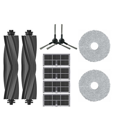 Dreame X30 Ultra Uyumlu Kauçuk Fırça Hepa Filtre Mop Seti-10 Parça