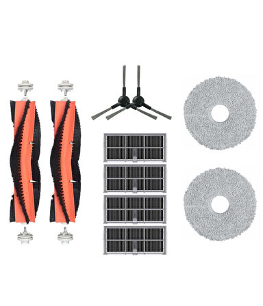 Dreame X30 Ultra Uyumlu Fırça Hepa Filtre Mop Seti-10 Parça