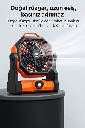 Taşınabilir LED Fenerli Kamp Vantilatörü, Şarj Edilebilir Çadır Vantilatörü X3