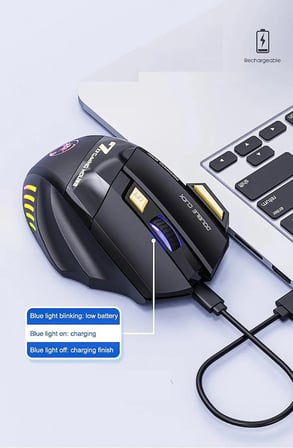 Mouse Kablosuz Wireless Bluetoothlu Şarj Edilebilir Kablosuz Gaming Mouse RGB ışıklı Gaming Mouse