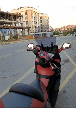 Piaggio X9 Siperlik Ön Cam 2004 2007 Model 59cm Açıkfüme Renkli 4mm