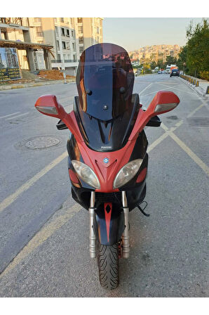 Piaggio X9 Siperlik Ön Cam 2004 2007 Model 59cm Siyah Renkli 4mm