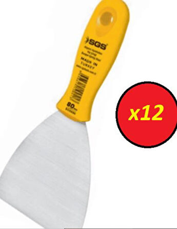 Sgs 684 Boyacı Spatula 60Mm Yay Çeliği 12 Adet 