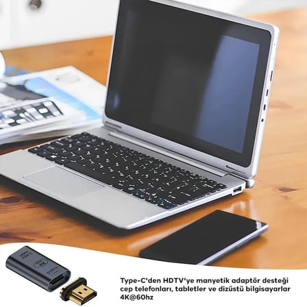 ALLY HDMI To Type-c 4K 60Hz Mıknatıs Başlıklı Çevirici Otg Adaptör-1852