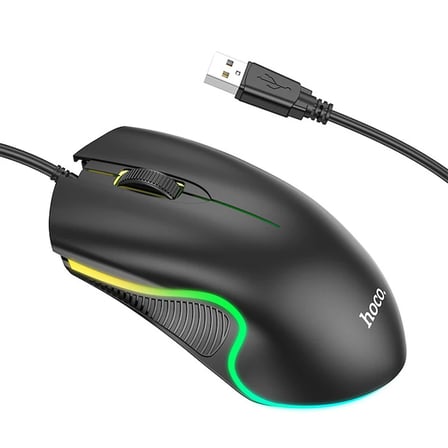 HOCO GM19 RGB LED Işıklı Gamer Oyuncu Kablolu Optik Mouse-1852