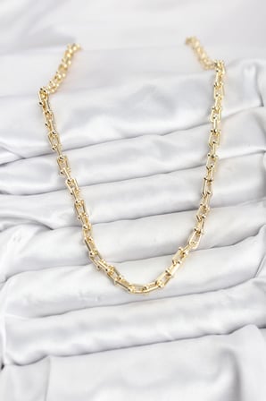 Gold Renk Pirinç Tifani Model Kadın Kolye -1492