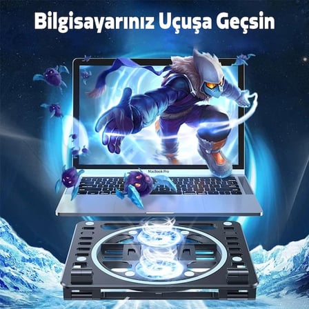 ALLY Ayarlanabilir Taban Çift Fanlı Tablet ve Laptop Soğutucu Stand-1852