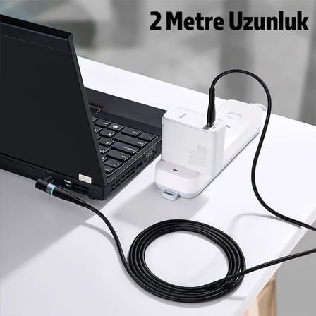 Baseus Zinc Manyetik Type-C to DC Round (79x55mm) Lenovo Laptop Şarj Kablosu 100W 2m-1852