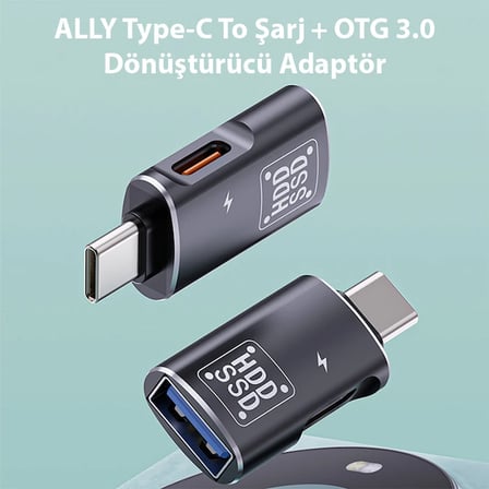 ALLY Type-C To Şarj + OTG 3.0 Dönüştürücü Adaptör-1852