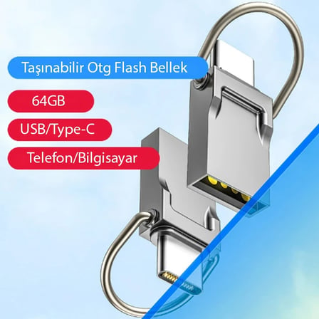 ALLY 64GB Type-c Usb Otg Flash Bellek - USB 2.0 100MB/S Flash Disk-1852