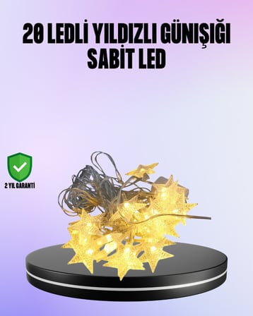 5 Metre Yıldız Şeklinde Led Şerit Işık Sabit Beyaz Aydınlatma