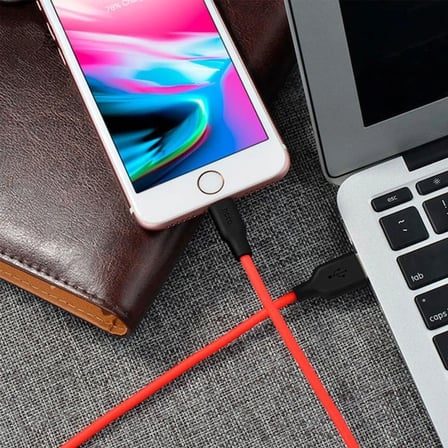 HOCO X21 USB to iPhone Lightning 2A Silikon Hızlı Şarj ve Data Kablosu-1852