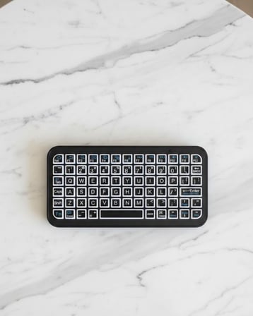 Siyah Kablosuz Mini RGB Işıklı Klavye Bluetooth 5.2 İnce Tasarım