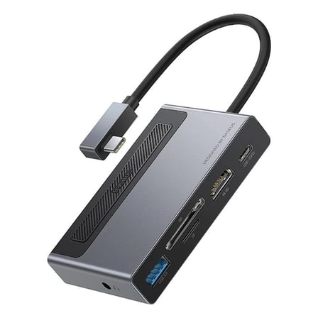 Baseus Magic Çok Fonksiyonlu Klipsli Type-C HUB 6in1 (USB3.0+SD+TF+HDMI+Type-C+3.5mm) Adaptör Çoklay-1852