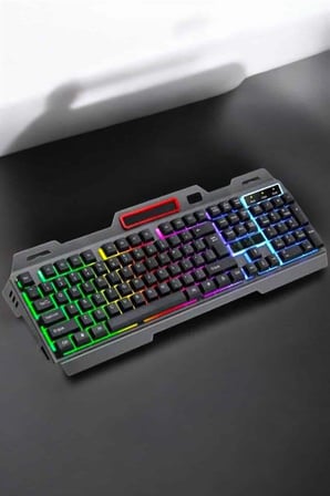Led Işıklı Oyuncu Klavye Usb Girişli RGB Işıklı Q Klavye Mouse Hediyeli