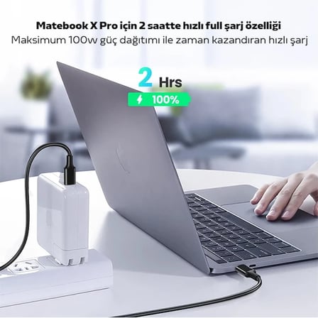 ALLY USB Type-C PD3.1 100W(20V-5A) Hızlı Veri Şarj Kablosu 1metre-1852