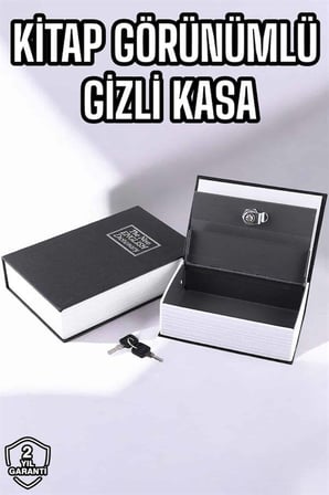 Büyük Boy Anahtarlı Kitap Görünümlü Gizli Kasa Çelik Kasa Altın Kasası