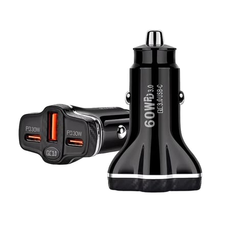 ALLY PD62 2xType-C + USB 78W Araç Çakmaklık Hızlı Şarj Aleti Araç Şarjı-1852
