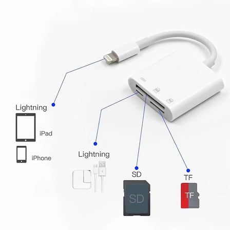 ALLY NK-101Y Pro 3 İn 1 İPhone Lightning to SD-TF Çevirici Adaptör-1852