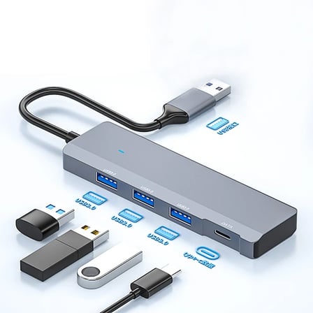 Ally ADS-309A 4in1 USB to USB + Type-C Hub Adaptör Çevirici Dönüştürücü Çoğaltıcı-1852