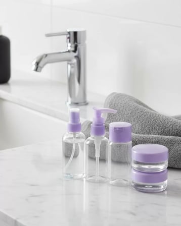 5 Parça Seyahat Banyo Seti 30 ml Şeffaf Taşınabilir Şişe Seti