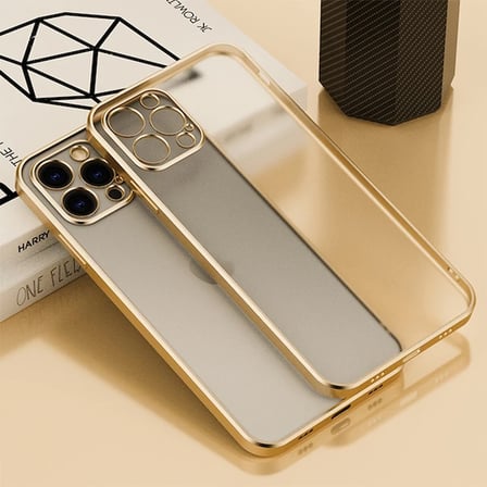 iPhone 13 Pro Max Renkli Kenar Şeffaf Kılıf Kamera Korumalı Silikon Kılıf-1852